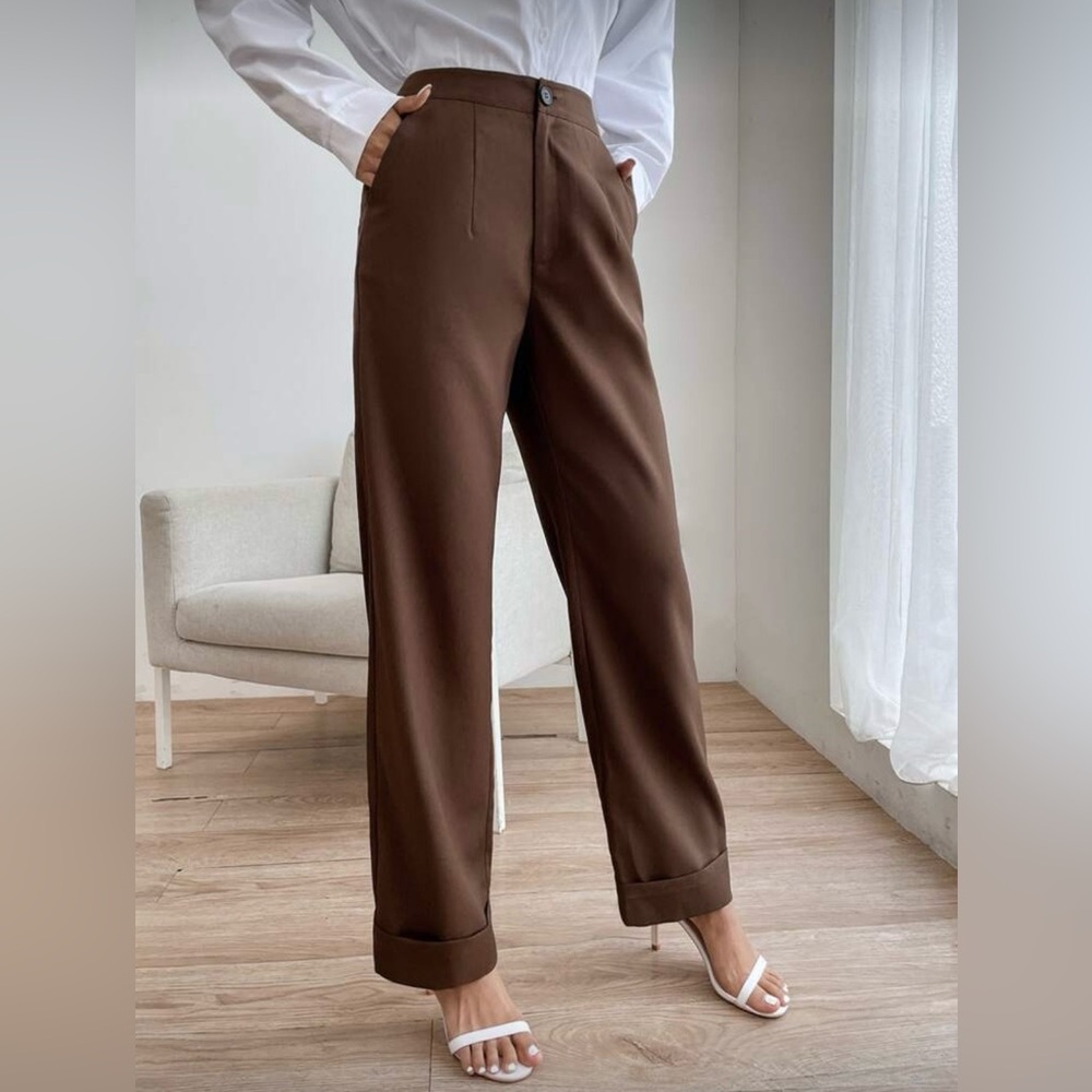 High-waist Brown Women's dress Pants